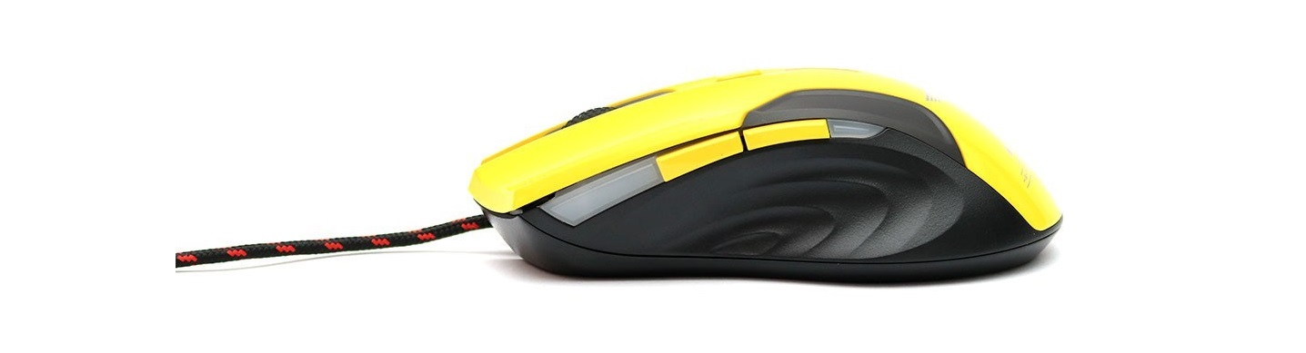 Chuột Newmen G7Plus Gaming Black/Yellow Led USB trang bị 2 nút phụ bên hông